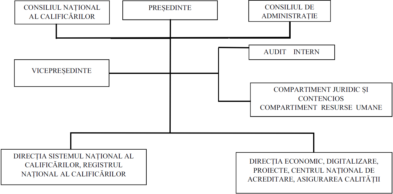 Organigrama Autorității Naționale pentru Calificări